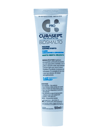 Curasept Biosmalto Mousse Azione d’Urto Carie, Abrasione, Erosione Menta – 50 ml