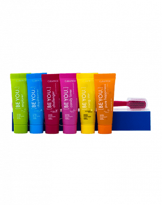 Curaprox Dentifricio [BeYou] Set di 6 Dentifrici da 10 ml + 1 Spazzolino Manuale