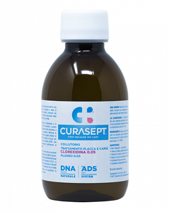 Curasept Collutorio ADS DNA Trattamento Carie e Placca - Clorexidina 0,05% e Fluoro 0,05% – 200 ml