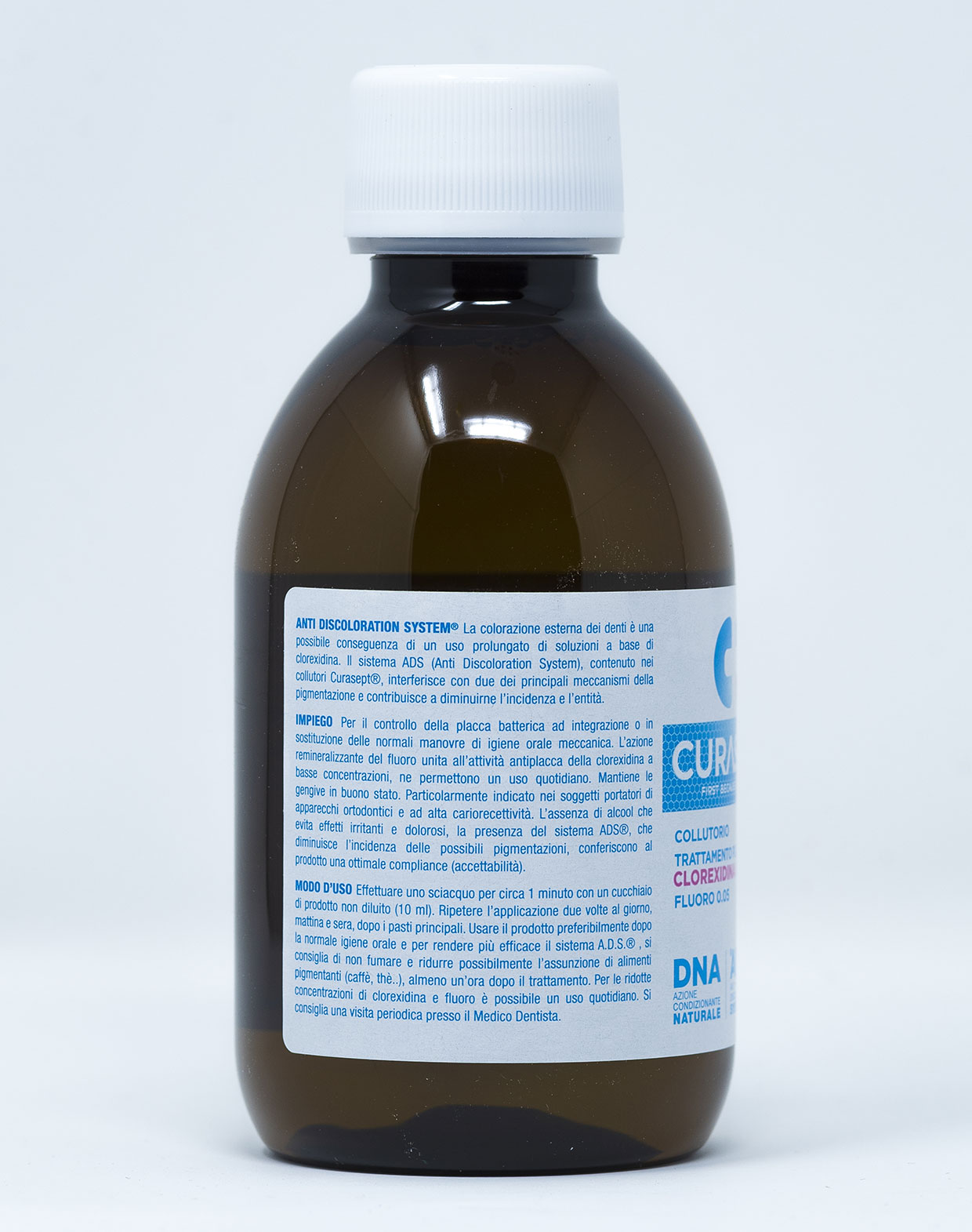 Curasept Collutorio ADS DNA Trattamento Carie e Placca - Clorexidina 0,05% e Fluoro 0,05% – 200 ml