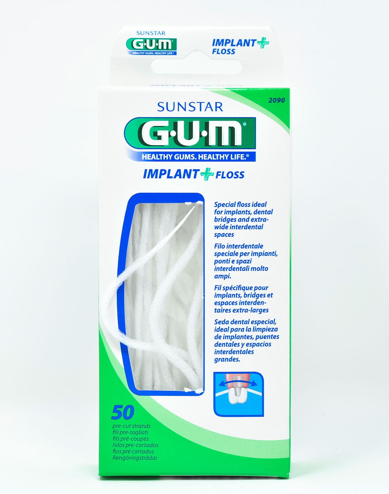 Gum Filo Interdentale Implant+ Floss - 50 fili