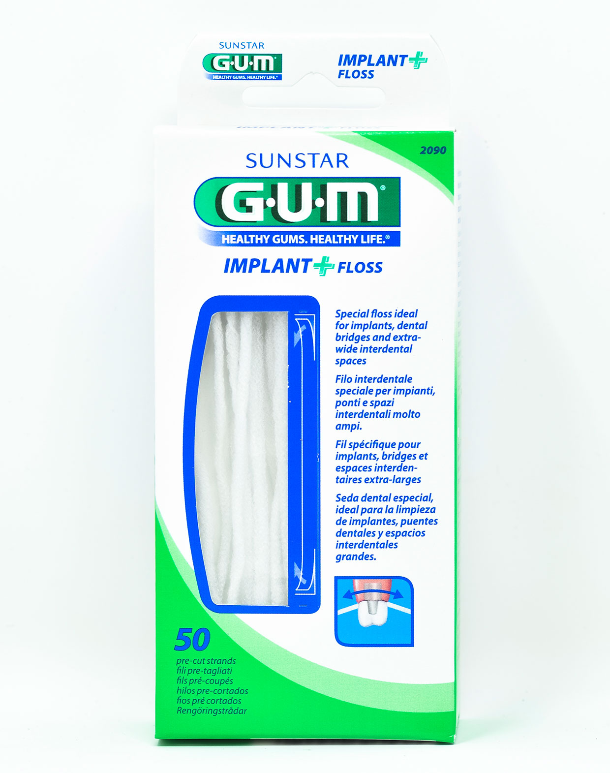 Gum Filo Interdentale Implant+ Floss - 50 fili