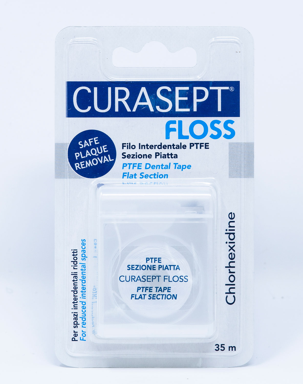 Curasept Filo Interdentale Floss PTFE Sezione Piatta - 35 m