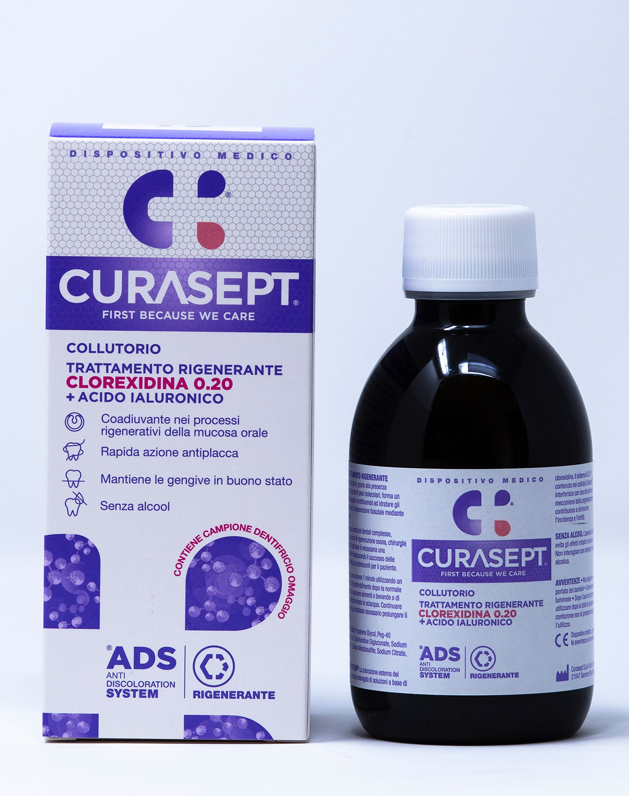 Curasept Collutorio ADS Trattamento Rigenerante 0,20% Con Acido Ialuronico - 200 ml