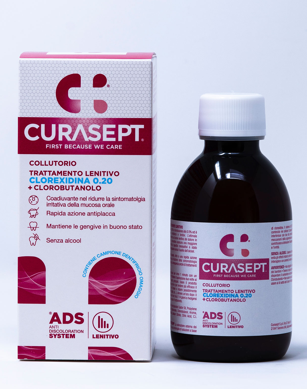 Curasept Collutorio ADS Trattamento Lenitivo 0,20% Con Clorobutanolo - 200 ml