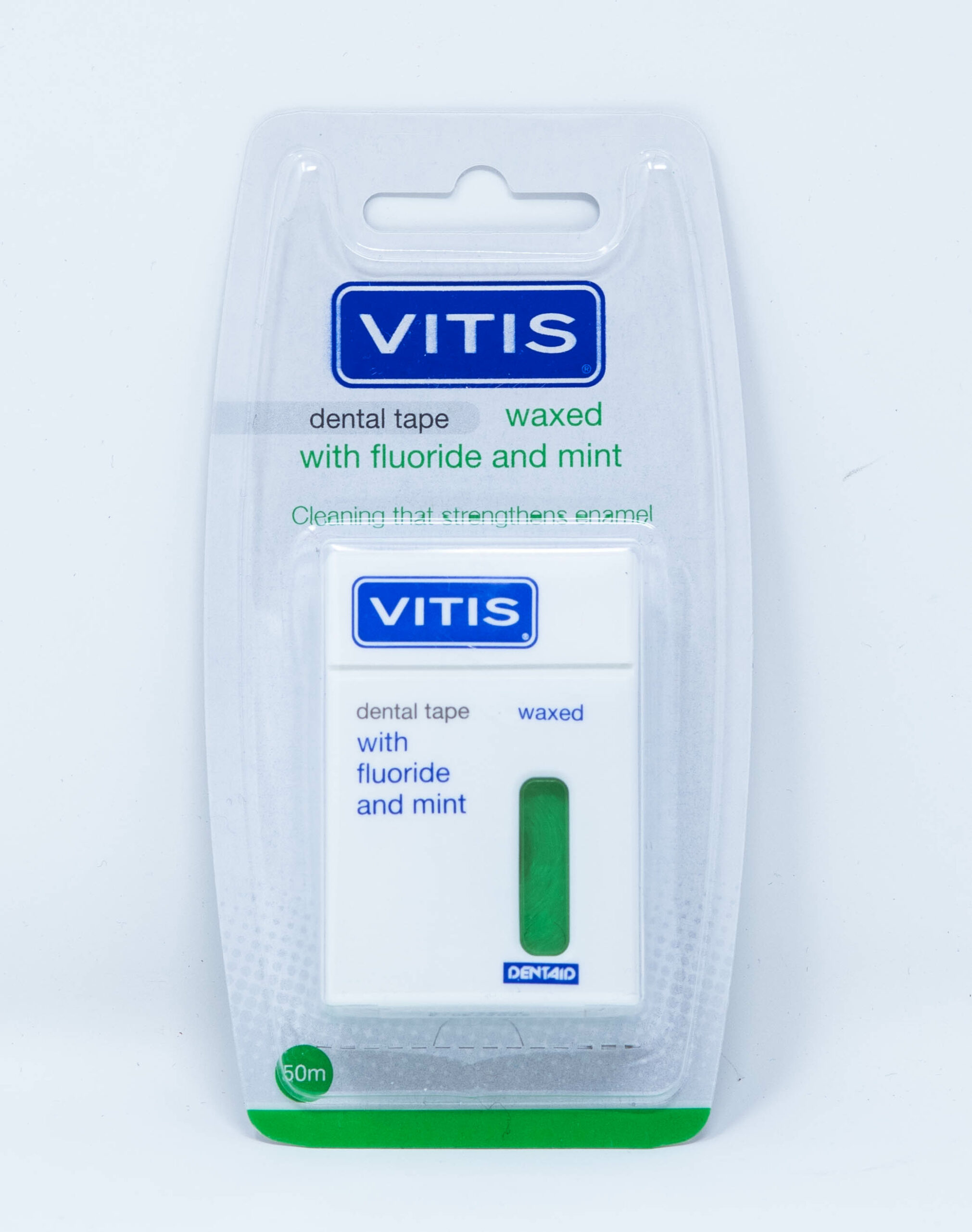Dentaid Filo Interdentale Vitis Dental Tape Con Cera Fluoro e Menta - 50 m