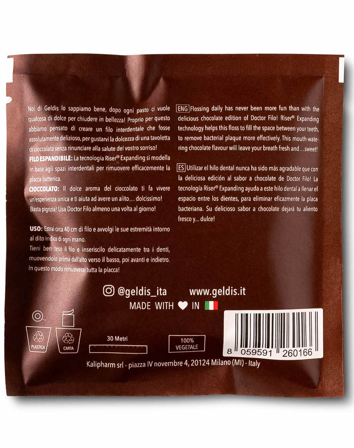 Geldis Doctor Filo Filo Interdentale Espandibile al Cioccolato – 30 mt