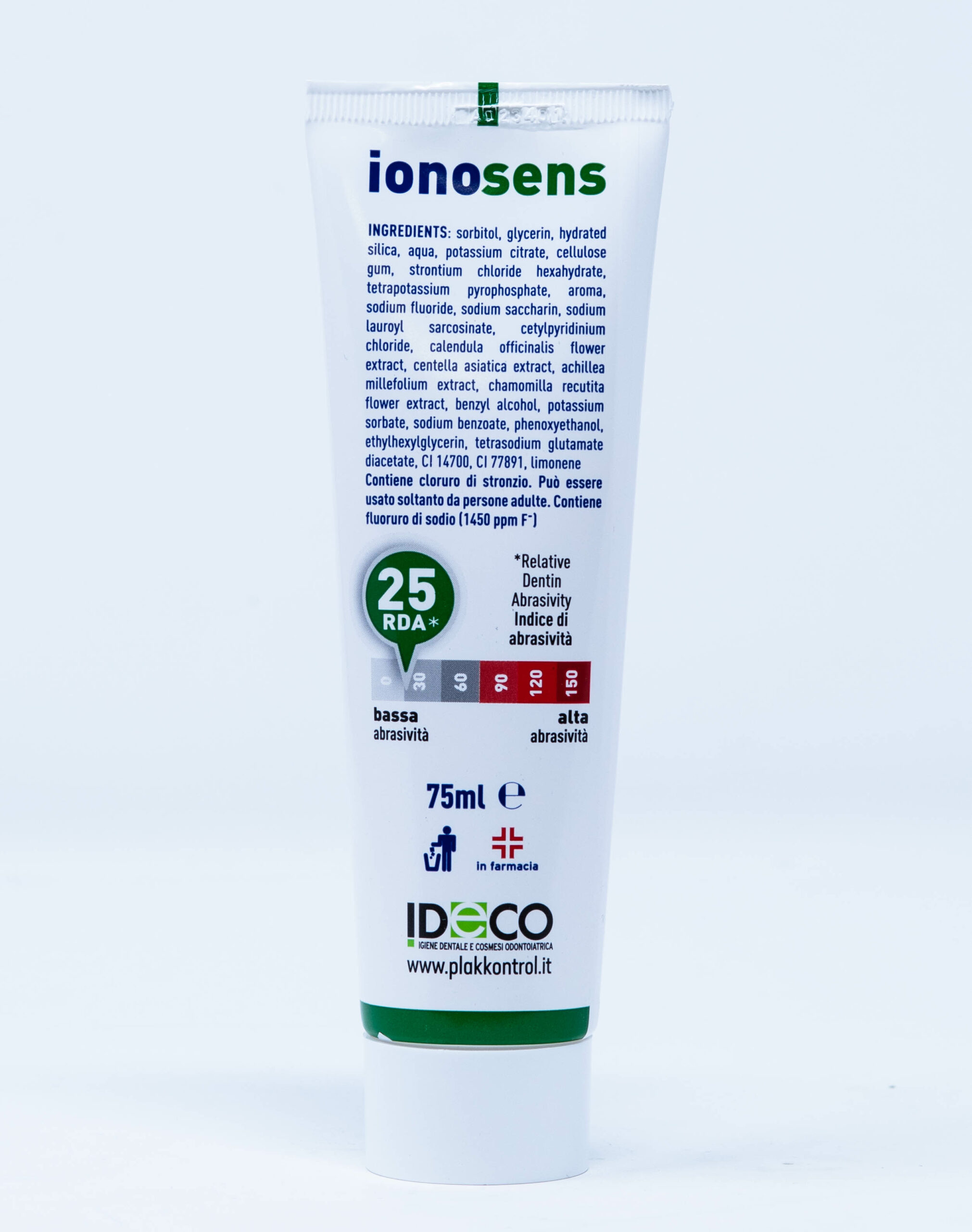 Plakkontrol Dentifricio Ionosens Denti Sensibili – 75 ml