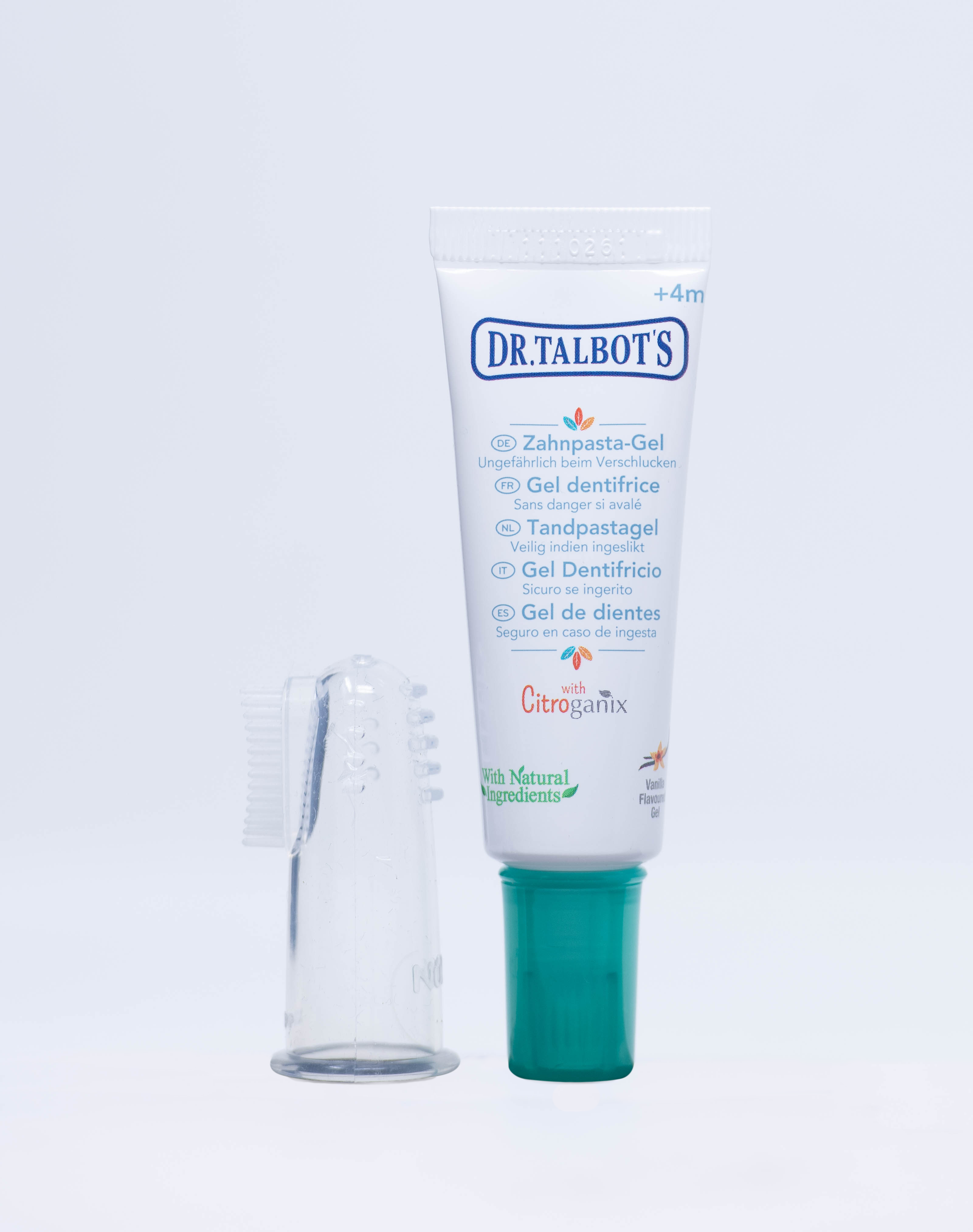 Nuby Gel Dentifricio Dentizione Dr Talbot's + Spazzolino da Dito