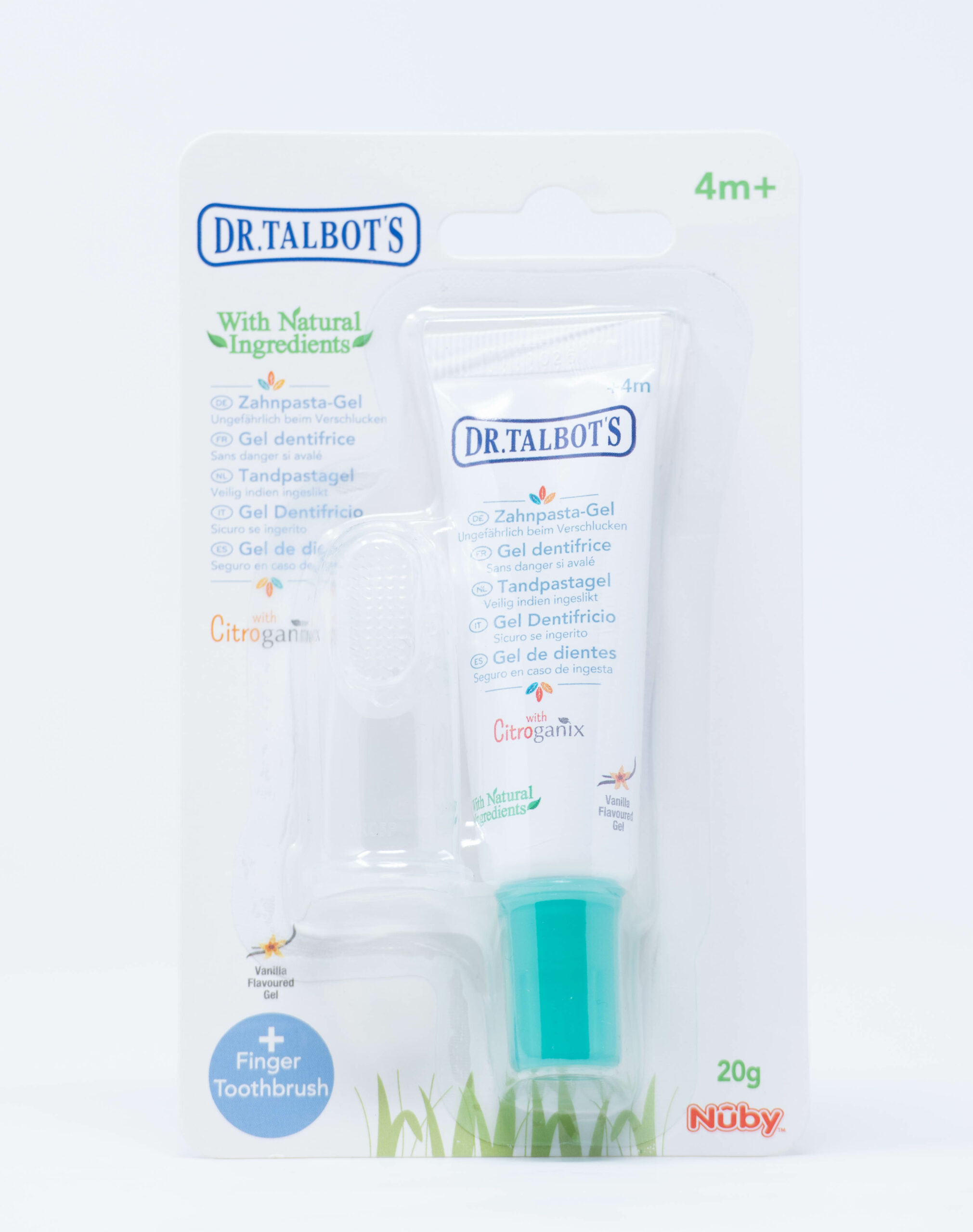 Nuby Gel Dentifricio Dentizione Dr Talbot's + Spazzolino da Dito