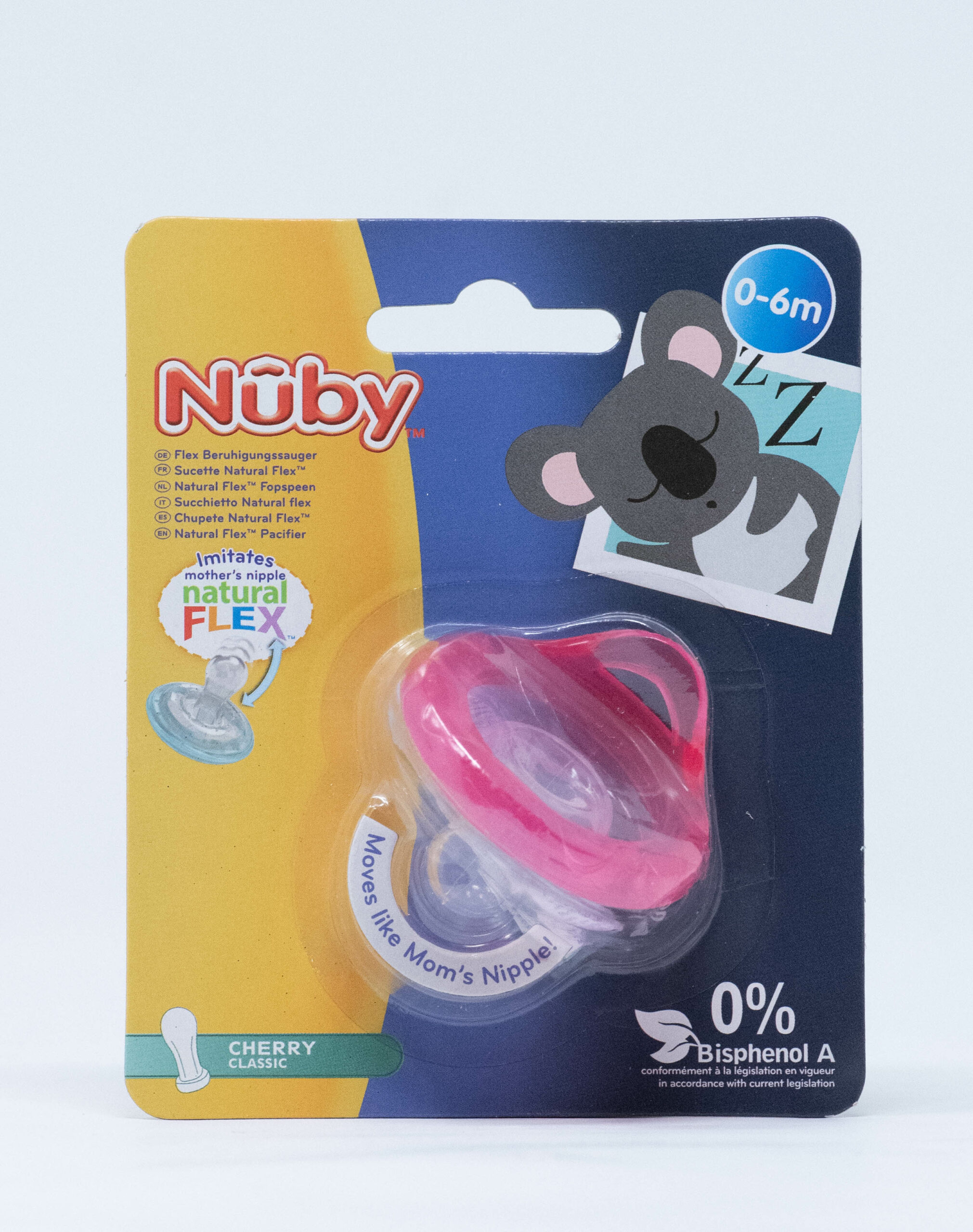 Nuby Succhietto a Ciliegia Natural Flex 0-6 mesi - Vari Colori