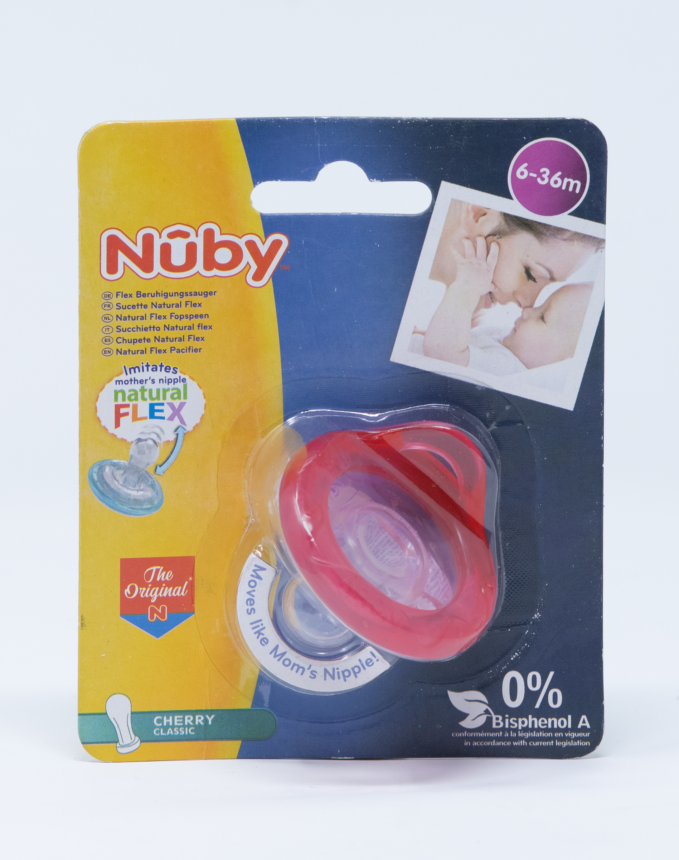 Nuby Succhietto a Ciliegia Natural Flex 6-36 mesi - Vari Colori