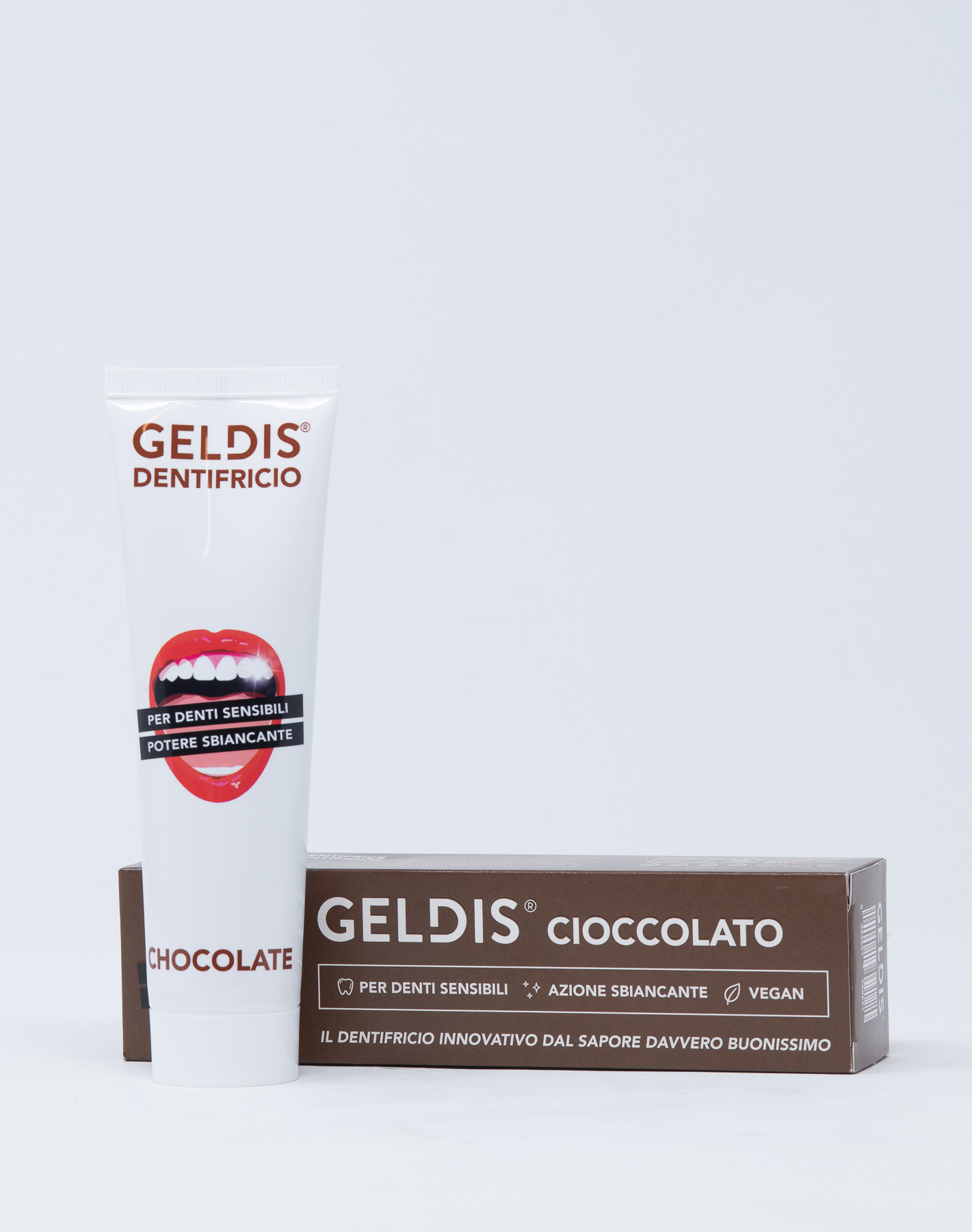 Geldis Dentifricio Sbiancante per Denti Sensibili al Cioccolato - 100 ml