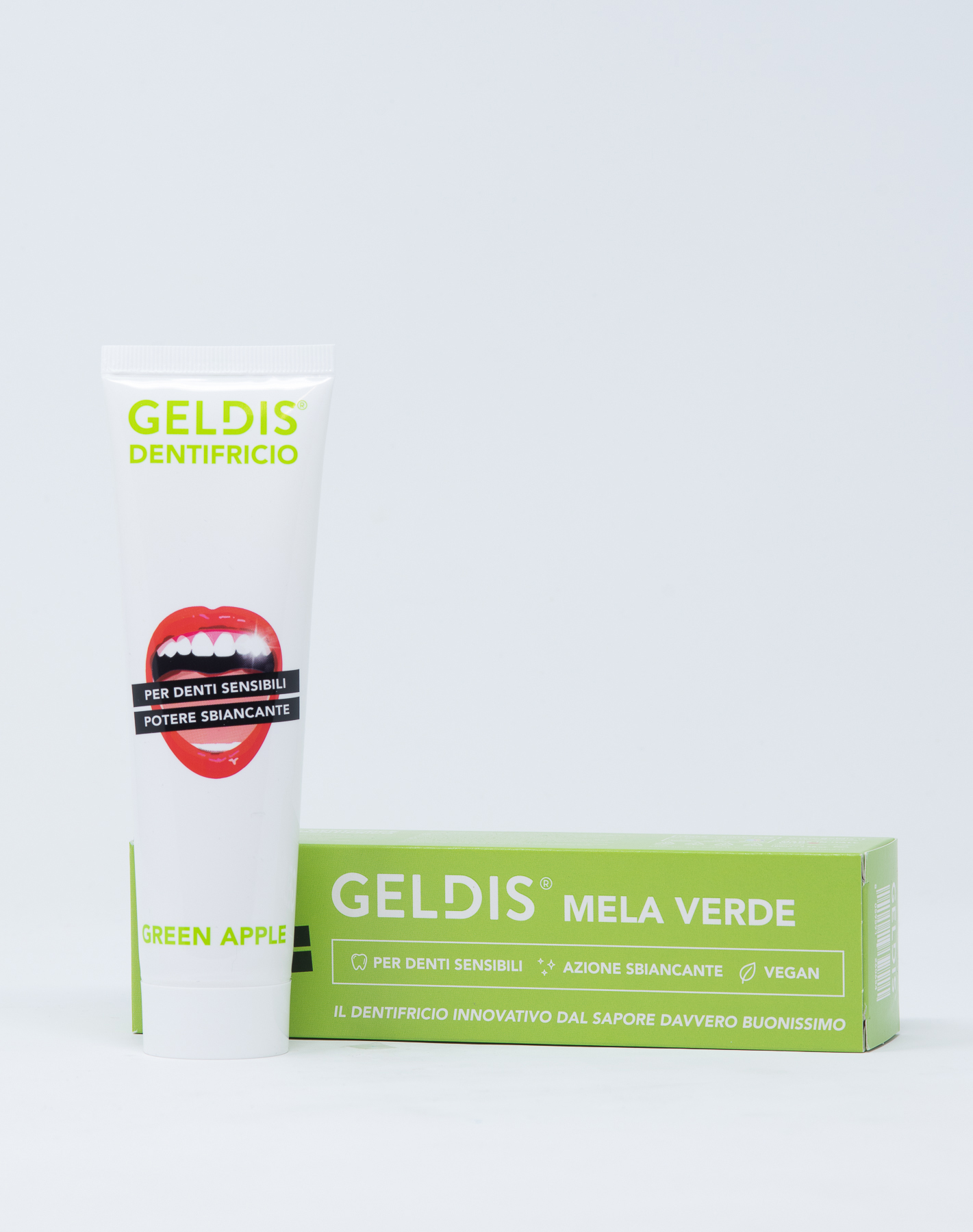Geldis Dentifricio Sbiancante per Denti Sensibili alla Mela Verde - 100 ml