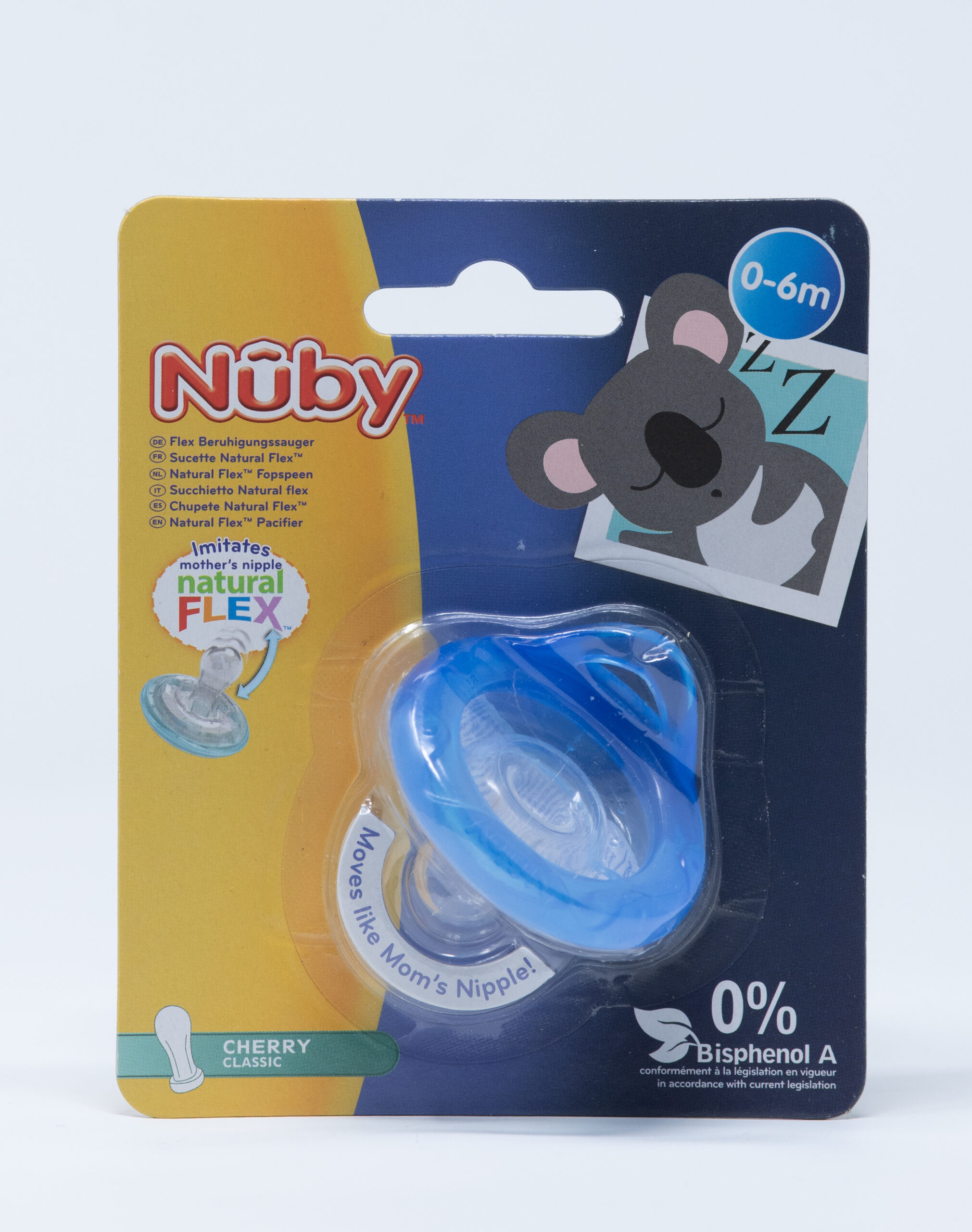 Nuby Succhietto a Ciliegia Natural Flex 0-6 mesi - Vari Colori