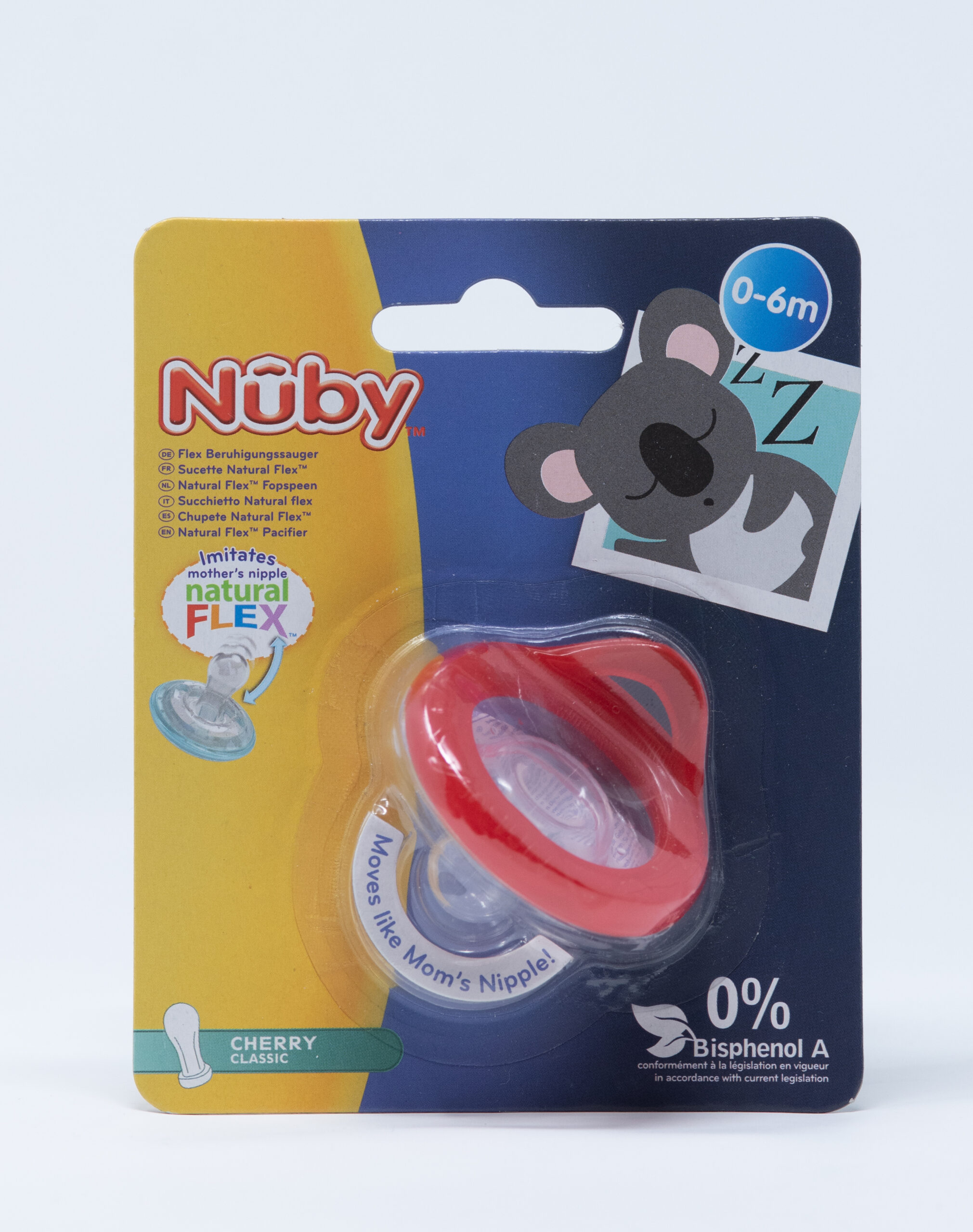 Nuby Succhietto a Ciliegia Natural Flex 0-6 mesi - Vari Colori