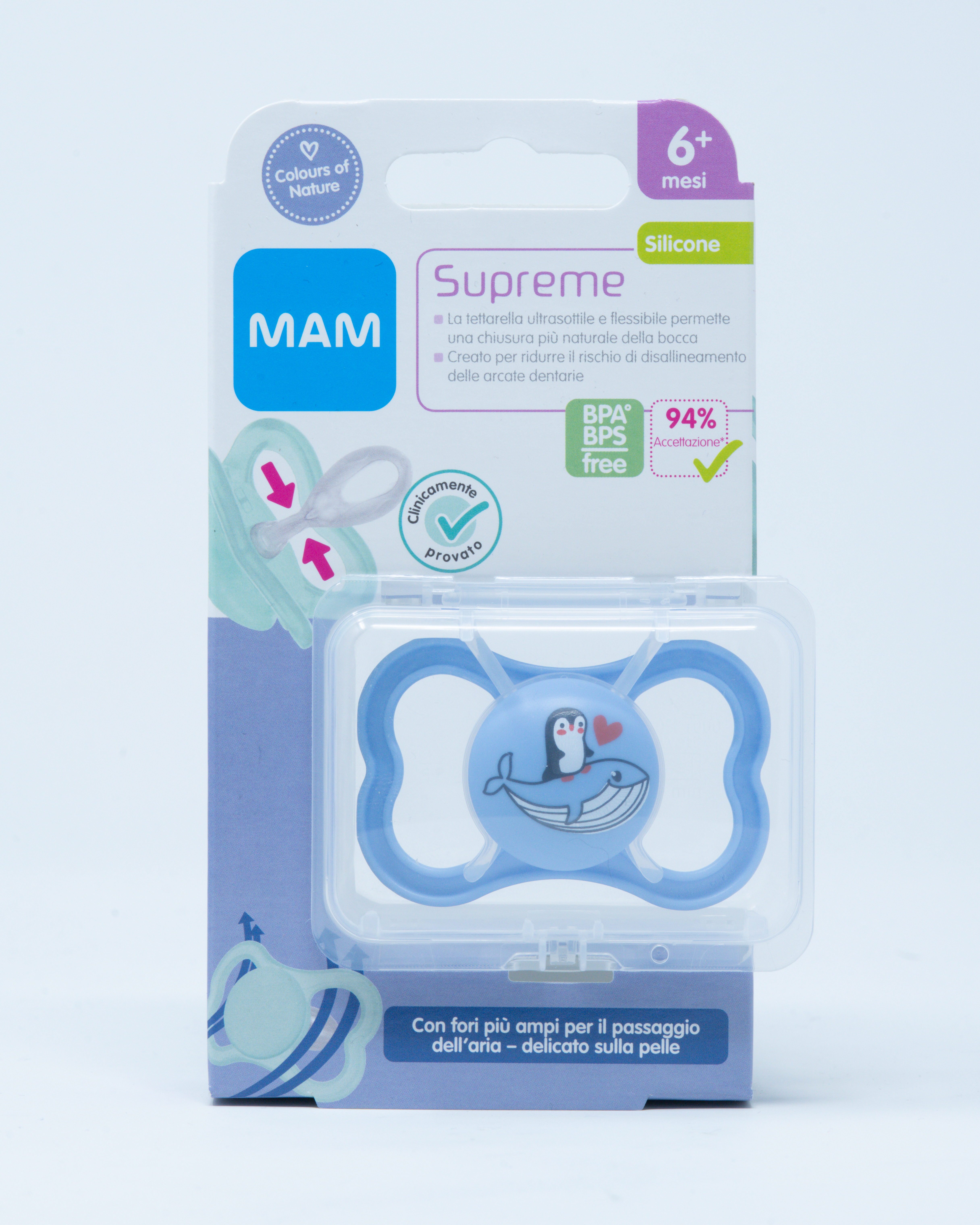 MAM Succhietto Supreme + 6 mesi - Vari Colori