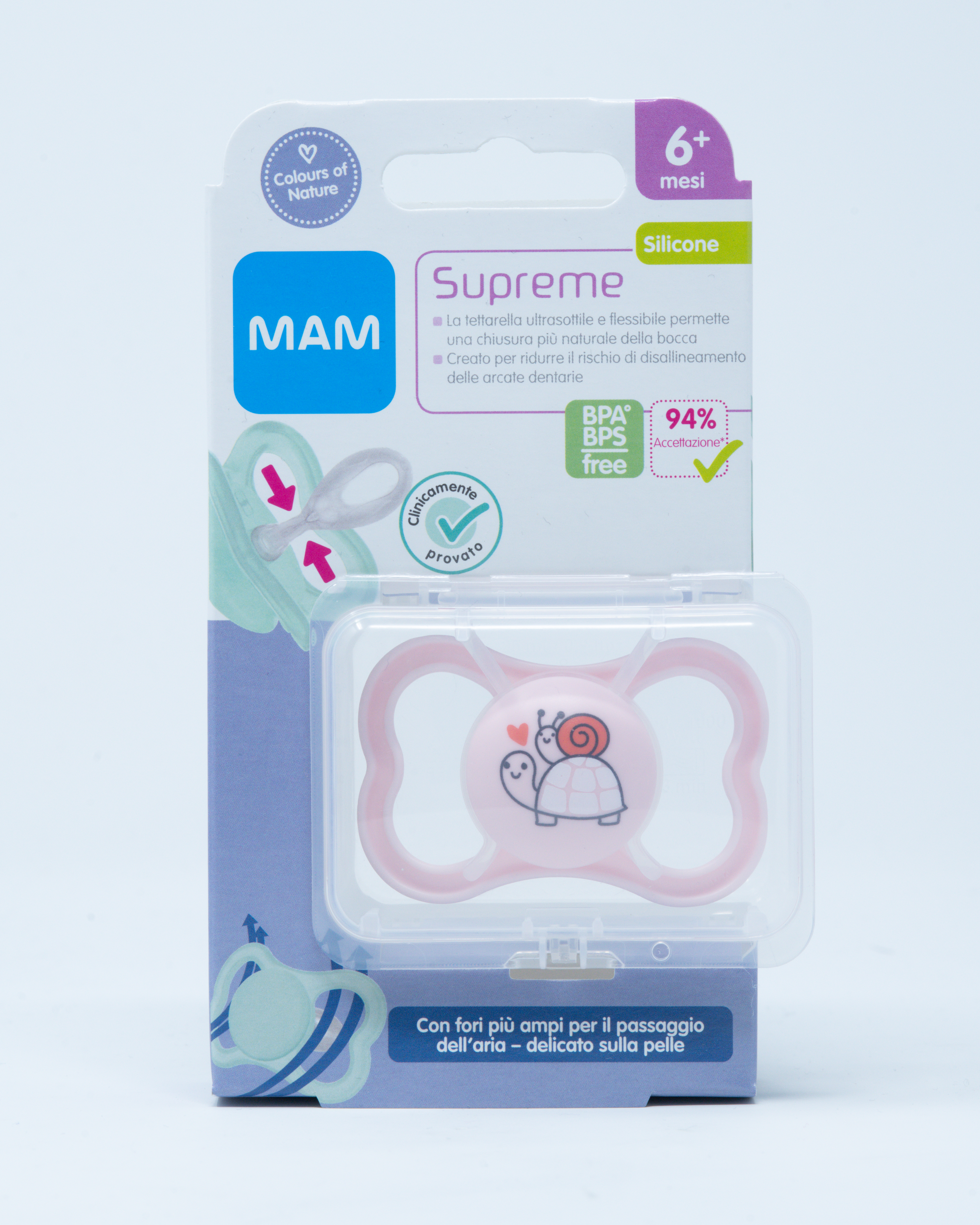 MAM Succhietto Supreme + 6 mesi - Vari Colori