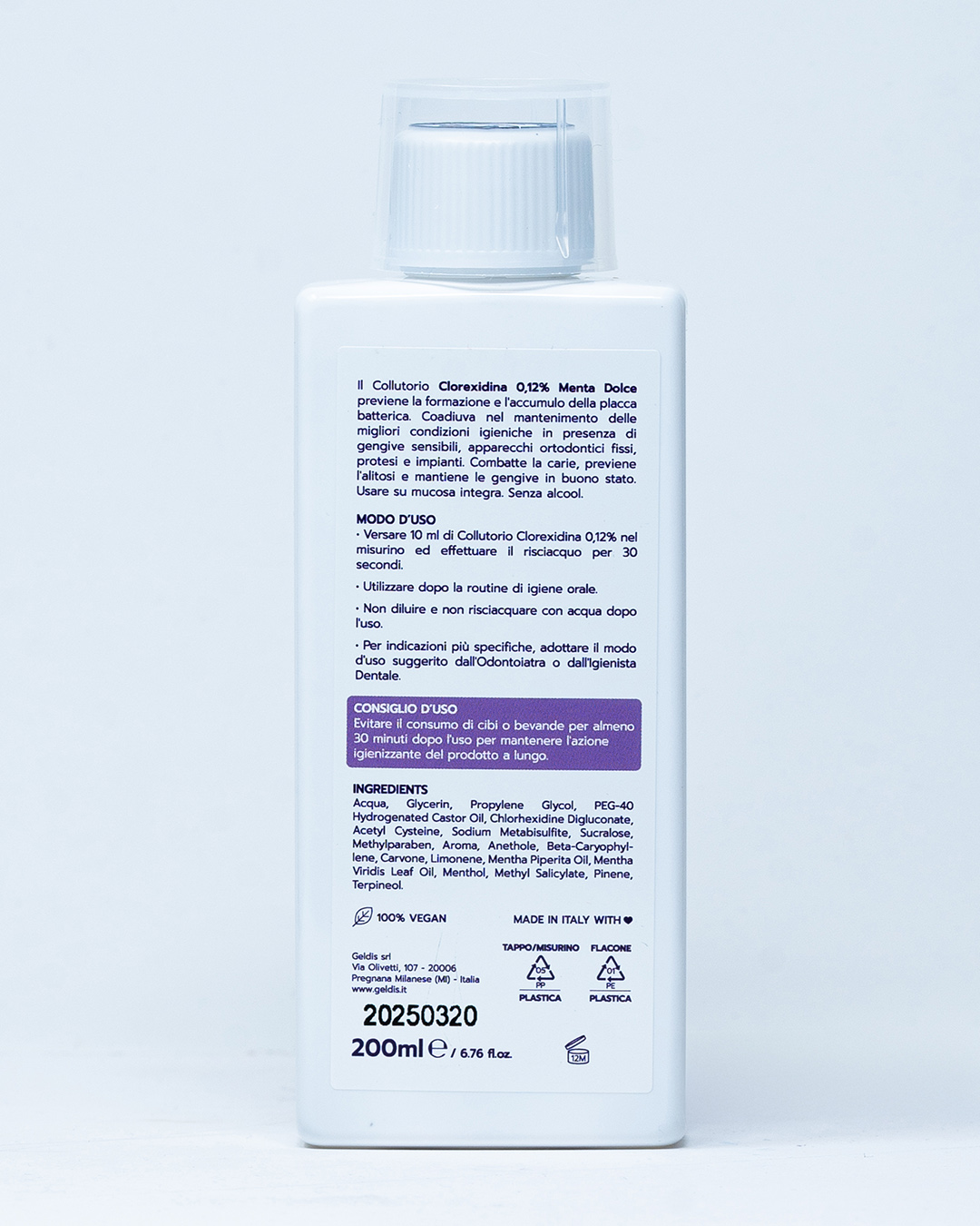 Geldis Collutorio Clorexidina 0,12% - Menta dolce