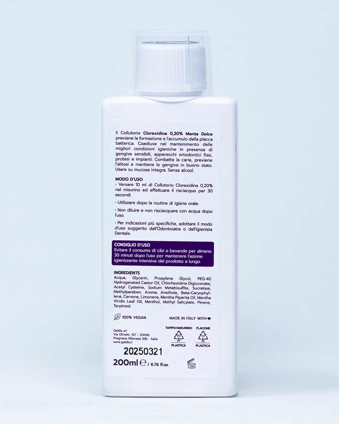 Geldis Collutorio Clorexidina 0,20% - Menta dolce
